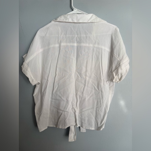 White Tie-Front Blouse - Picture 2 of 3